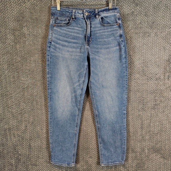 American Eagle Outfitters Denim - American Eagle Womens High Rise Mom‎ Jeans Medium Wash Blue Stretch Denim Size 8